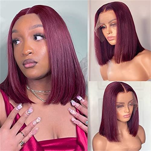 13x4 Straight Hair Colored BOB Lace Front Wig | Human Hair Wig | Lace Front