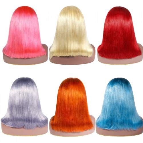 13x6 Straight Hair Colored BOB Lace Front Wig | Human Hair Wig | Lace Front