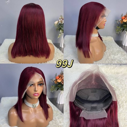 13x4 Straight Hair Colored BOB Lace Front Wig | Human Hair Wig | Lace Front