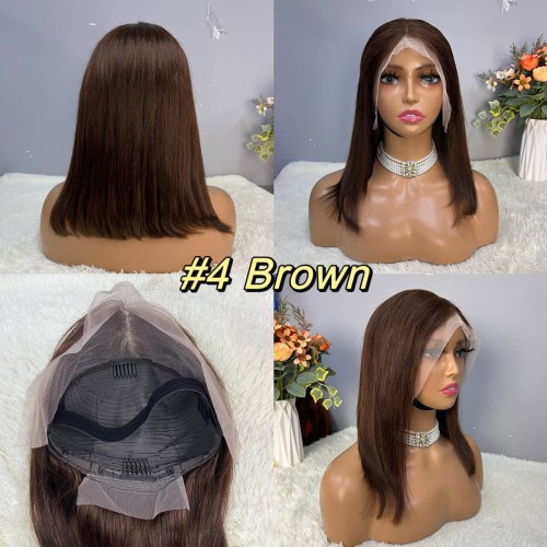 13x4 Straight Hair Colored BOB Lace Front Wig | Human Hair Wig | Lace Front