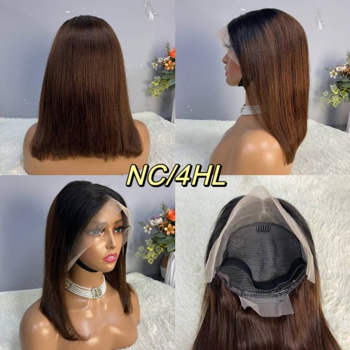 13x4 Straight Hair Colored BOB Lace Front Wig | Human Hair Wig | Lace Front