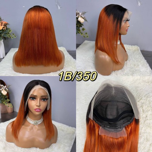 13x4 Straight Hair Colored BOB Lace Front Wig | Human Hair Wig | Lace Front