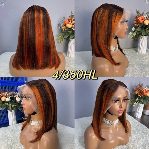 13x4 Straight Hair Colored BOB Lace Front Wig | Human Hair Wig | Lace Front