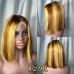 2x6 Colored Straight BOB Lace Closure Wig Double Drawn Virgin Human Hair Wig