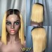 2x6 Colored Straight BOB Lace Closure Wig Double Drawn Virgin Human Hair Wig