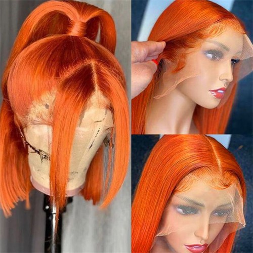 13x6 Straight Hair Colored BOB Lace Front Wig | Human Hair Wig | Lace Front