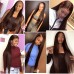 #2 Chestnut Brown Straight Transparent Lace 13x4 Full Frontal Human Hair Wig