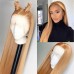 #8 #27 Color Human Hair Straight Transparent Lace 13x4 Full Frontal Wig