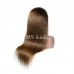 #4 Color Human Hair Straight Transparent Lace 13x4 Full Frontal Wig