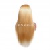 #27 Honey Blonde Human Hair Straight Transparent Lace 13x4 Full Frontal Wig