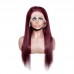 #99J Color Human Hair Straight Transparent Lace 13x4 Full Frontal Wig