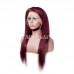 #99J Color Human Hair Straight Transparent Lace 13x4 Full Frontal Wig