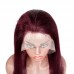 #99J Color Human Hair Straight Transparent Lace 13x4 Full Frontal Wig