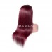 #99J Color Human Hair Straight Transparent Lace 13x4 Full Frontal Wig