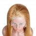 #27 Honey Blonde Human Hair Straight Transparent Lace 13x4 Full Frontal Wig