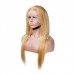 #27 Honey Blonde Human Hair Straight Transparent Lace 13x4 Full Frontal Wig