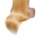 #27 Honey Blonde Human Hair Straight Transparent Lace 13x4 Full Frontal Wig