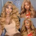 #27 Honey Blonde Body Wave Transparent Lace 13x4 Full Frontal Human Hair Wig