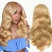 #27 Honey Blonde Body Wave Transparent Lace 13x4 Full Frontal Human Hair Wig