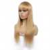 #27 Color Human Hair Straight Machine-made Wigs With Bang
