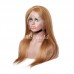 #8 Color Human Hair Straight Transparent Lace 13x4 Full Frontal Wig