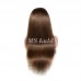 #2 Chestnut Brown Straight Transparent Lace 13x4 Full Frontal Human Hair Wig