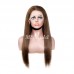 #2 Chestnut Brown Straight Transparent Lace 13x4 Full Frontal Human Hair Wig