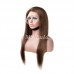 #2 Chestnut Brown Straight Transparent Lace 13x4 Full Frontal Human Hair Wig