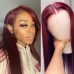 #99J Color Human Hair Straight Transparent Lace 13x4 Full Frontal Wig