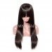 Straight Transparent Lace Front Wig 180 Density With Bang