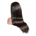 Straight Transparent Lace Front Wig 180 Density With Bang