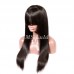 Straight Transparent Lace Front Wig 180 Density With Bang
