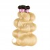 Black Roots 1b/613 Ombre Color Body Wave Virgin Hair Bundles With 13x4 Lace Frontal