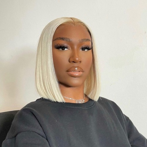 13x4 613 Blonde Color Straight BOB Lace Front Wig | Human Hair Wig | Lace Front