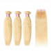 613# Virgin Straight Hair Bundles With 5X5 Lace Closure