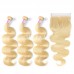 613# Virgin Body Wave Hair Bundles With 6x6 Lace Closure
