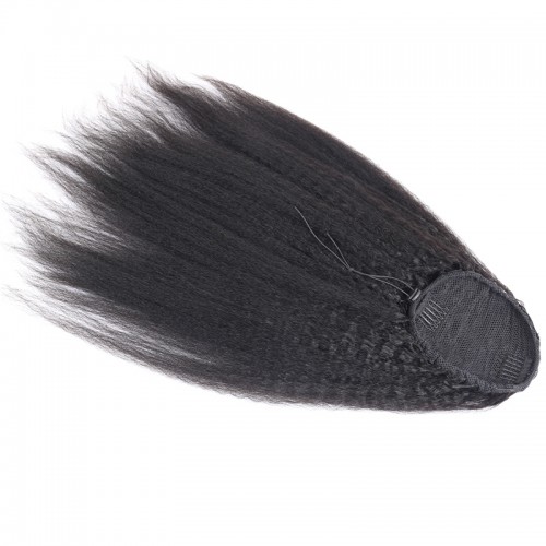 Kinky Straight Drawstring Ponytail Virgin Remy Human Hair Extensions | Human Hair Wig | Lace Front
