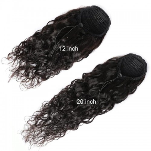 Water Wave Drawstring Ponytail Virgin Remy Human Hair Extensions | Human Hair Wig | Lace Front