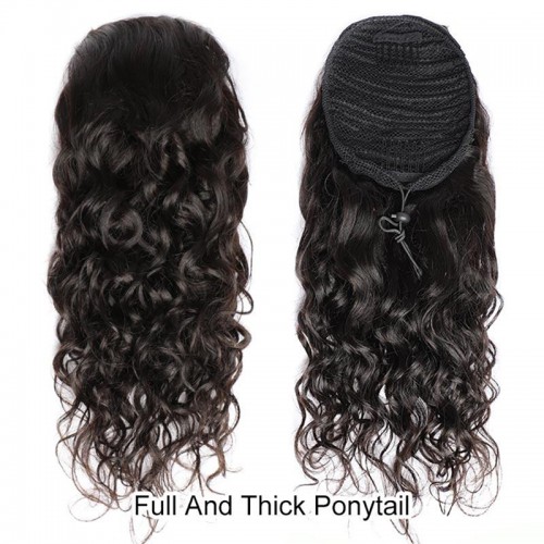 Water Wave Drawstring Ponytail Virgin Remy Human Hair Extensions | Human Hair Wig | Lace Front