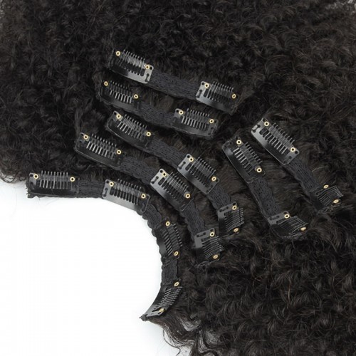 100% Virgin Remy Human Hair Clip In Hair Extensions  Afro Kinky Curly(7 Pcs/set) | Human Hair Wig | Lace Front
