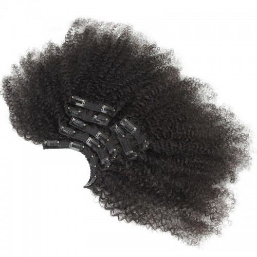 100% Virgin Remy Human Hair Clip In Hair Extensions  Afro Kinky Curly(7 Pcs/set) | Human Hair Wig | Lace Front