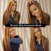 Honey Blonde Highlight #4/27 Human Hair 4x4 Lace Closure Wig Silky Straight