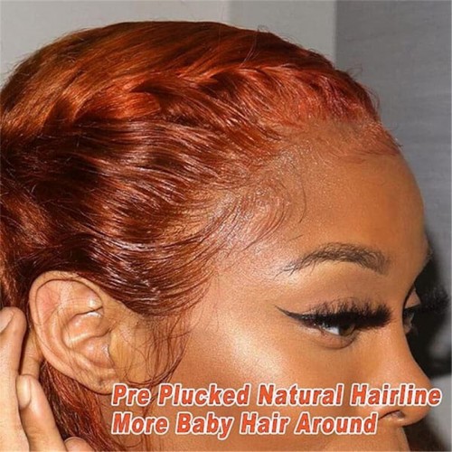 Orange Ginger Color 13x4 Lace Front Wig | Human Hair Wig | Lace Front