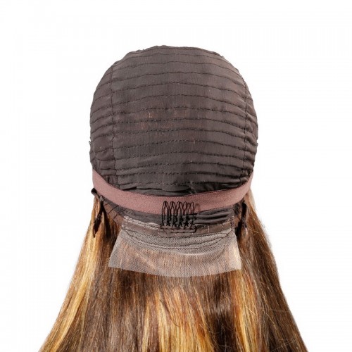 Piano Color Highlight #4/27 Human Hair 13x4 Lace Front Wig Silky Straight | Human Hair Wig | Lace Front