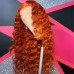 Orange Ginger Color Human Hair Deep Wave Lace Front Wig