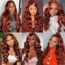 #33 Reddish Brown 13x4 Transparent Lace Front Body Wave Season Vibe Wig