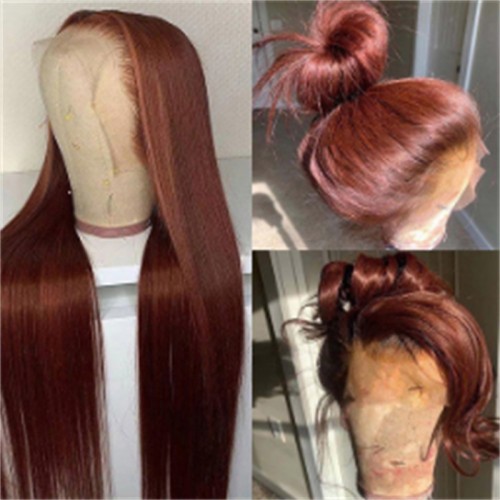 #33 Reddish Brown 13x4 Transparent Lace Front Straight Season Vibe Wig | Human Hair Wig | Lace Front