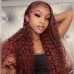 #33 Reddish Brown 13x4 Transparent Lace Front Water Wave Season Vibe Wig