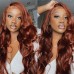 #33 Reddish Brown 13x4 Transparent Lace Front Body Wave Season Vibe Wig