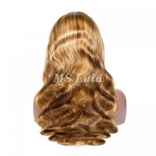 Body Wave Honey Blonde Highlight #4/27 Lace Front Wig | Human Hair Wig | Lace Front